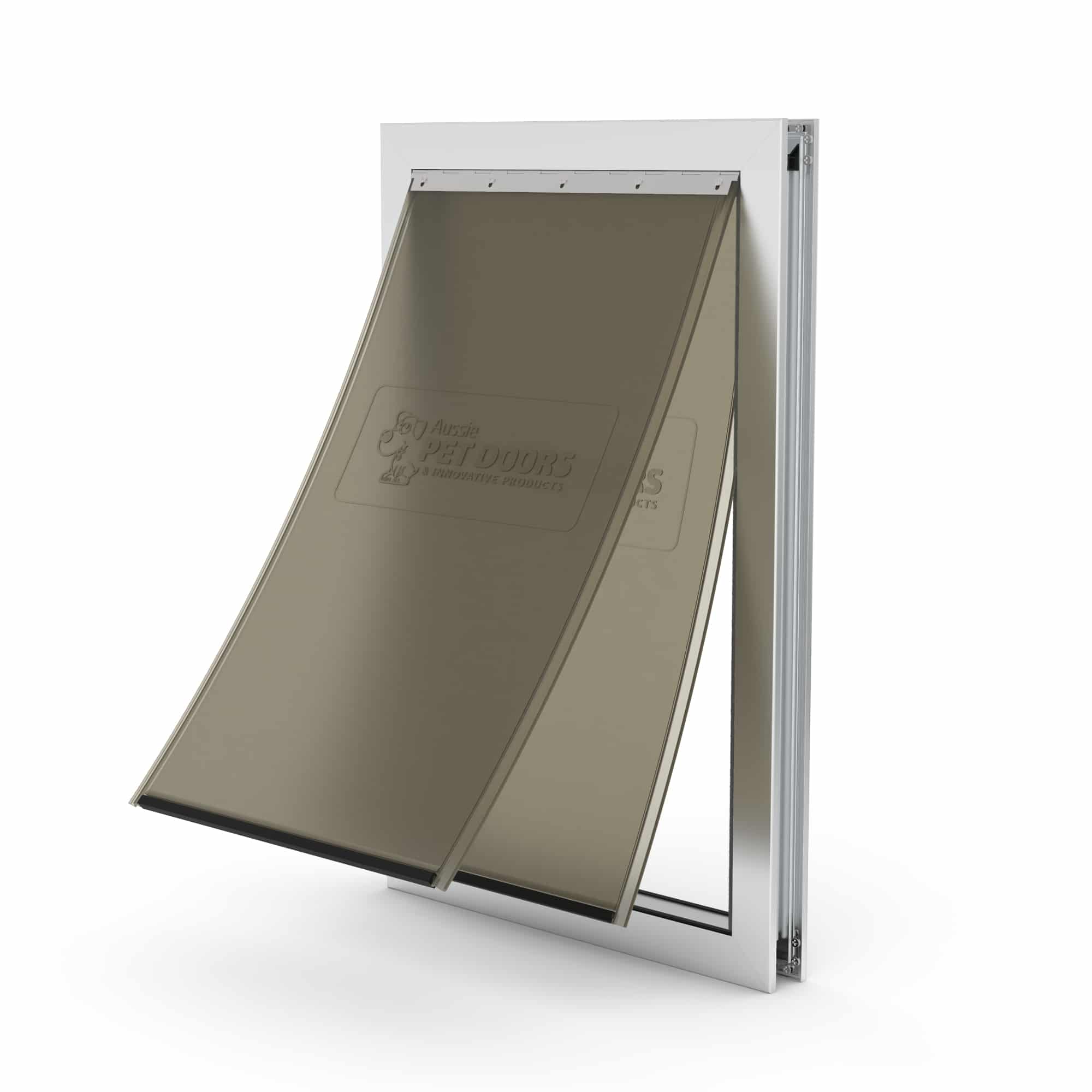 Aussie Pet Doors APD – DUAL FLAP Extra Large Premium Aluminium Framed Door – Soft Flap, Suits Glass, Timber Door, Security Screen & Wall Mount! 31 231127 Dual