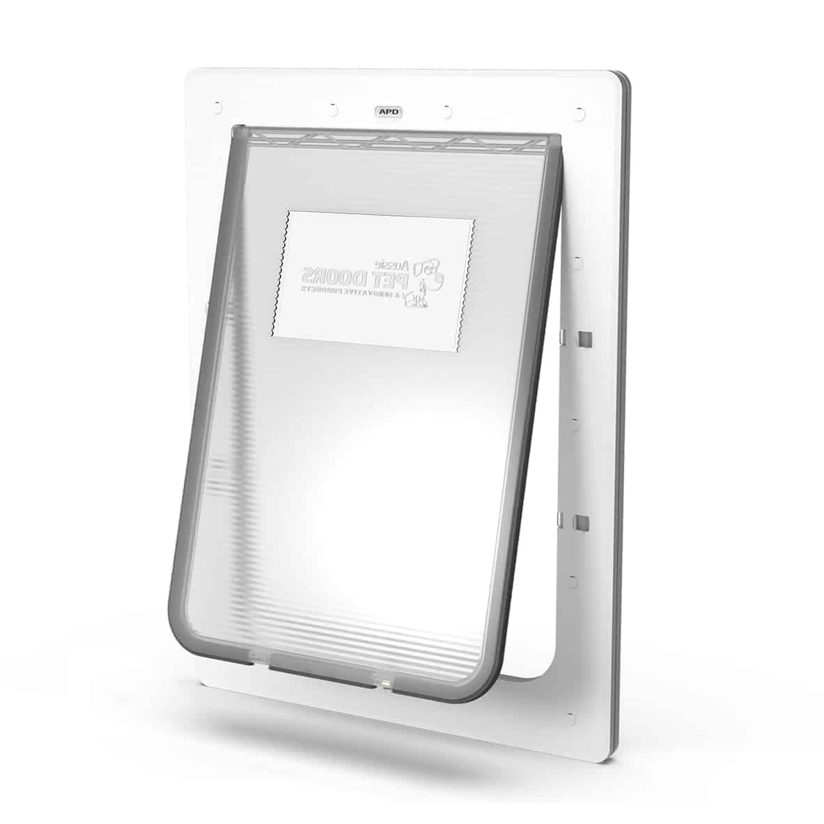 Aussie pet door WHITE L OPEN B side