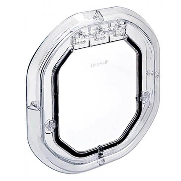 Pet-Tek DogWalk Medium Dog Door Glass Fitting Slimline Clear 15 Dog Walkd Dog Door Medium