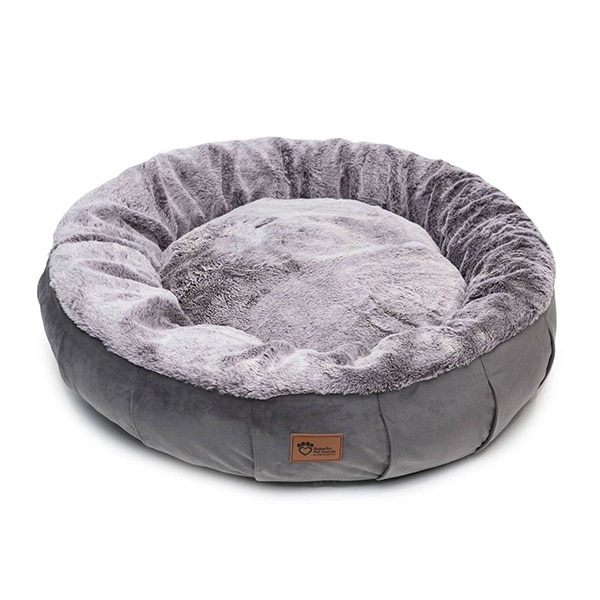 Superior Pet Goods Harley Dog Bed Grey Faux Rabbit Fur & Grey Velvet 22 Harley Dog Bed Grey Faux Rabbit Fur Grey Velvet image