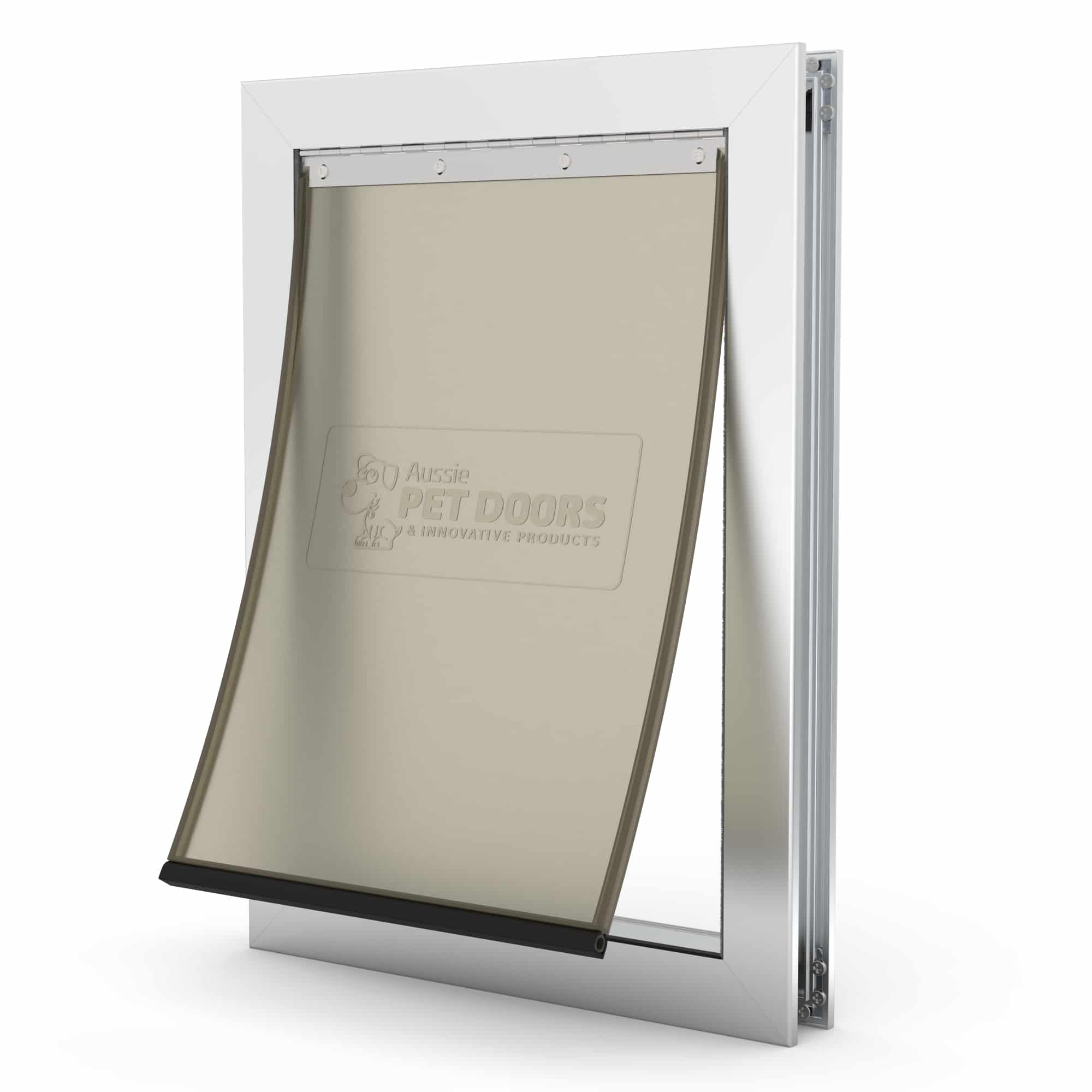 Aussie Pet Doors APD – Large Premium Aluminium Framed Door – Soft Flap, Suits Glass, Timber Door, Security Screen & Wall Mount! 30 L door single