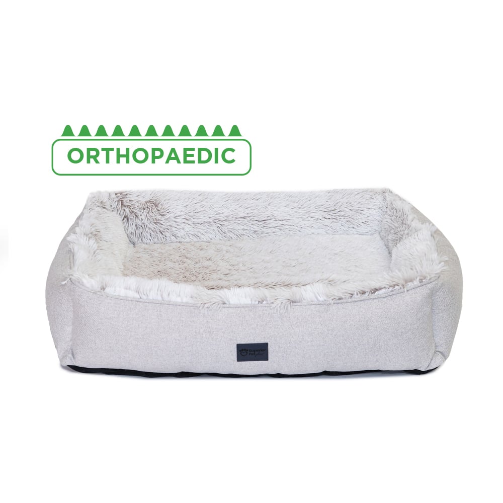 Superior Pet Goods Ortho Dog Lounger Aspen Faux Fur 33 Ortho Dog Lounger Aspen 1 2