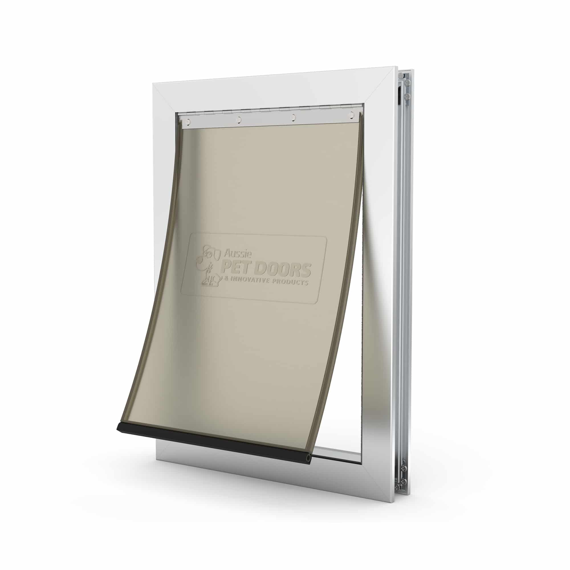 Aussie Pet Doors APD – Medium Premium Aluminium Framed Door – Soft Flap, Suits Glass, Timber Door, Security Screen & Wall Mount! 35 m door single